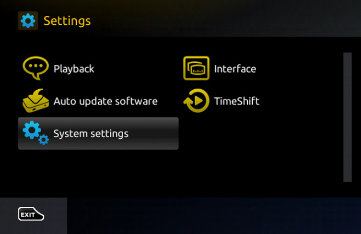 system setting select